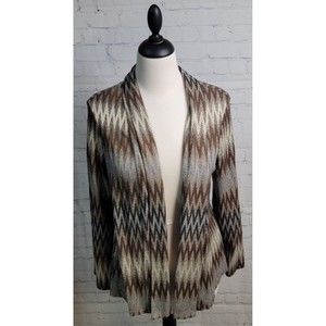 Chico's Open Front Cardigan size 1 US Med Chavron